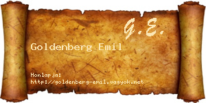 Goldenberg Emil névjegykártya